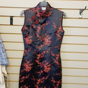 ⚡K.K. Boutique Vintage Mandarin Asian Chinese Dress Small Night out or costume